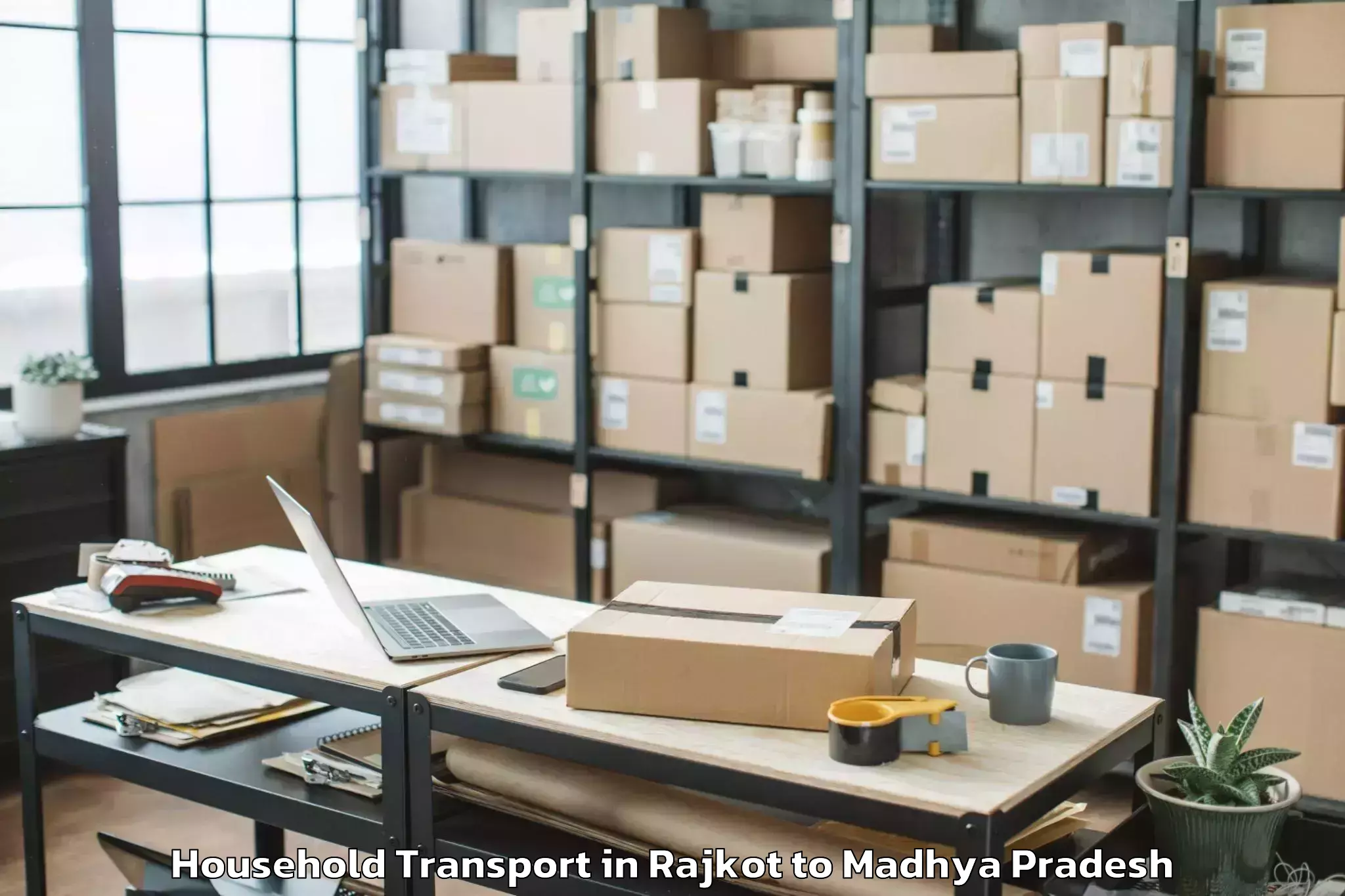 Book Rajkot to Dhana Household Transport Online